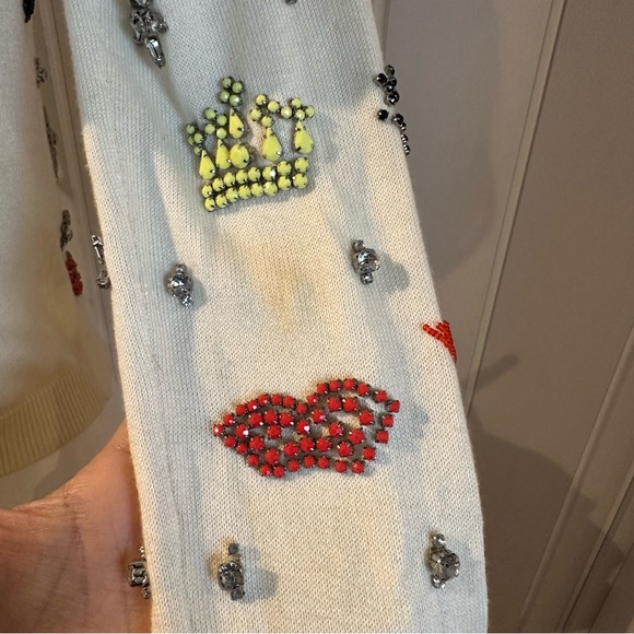 🎀SOLD🎀Alice + Olivia Must Have Embellished Sequin Ivory Cardigan - Picture 11 of 12